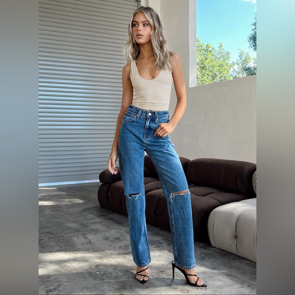 princess polly holland jeans mid wash denim